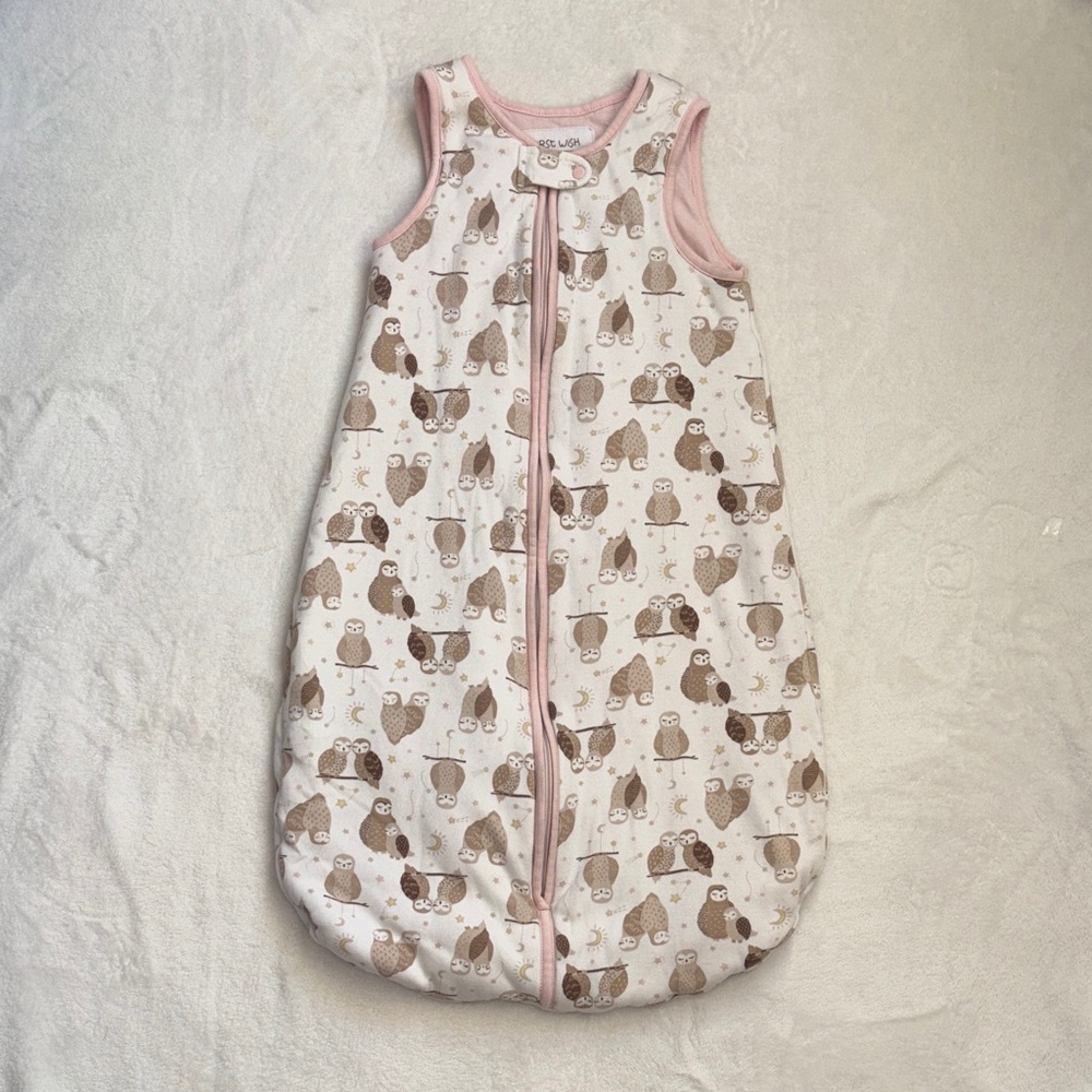 First wish Sleep Sack 6-18 months 2.5 tog Owl Print 🦉 organic cotton fibers